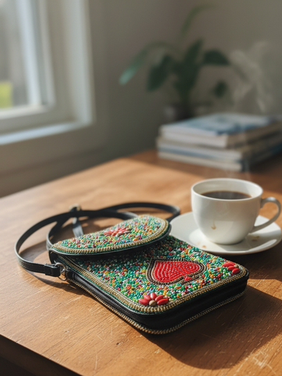 Bolso de lujo elaborado artesanalmente con piel auténtica y ágata.